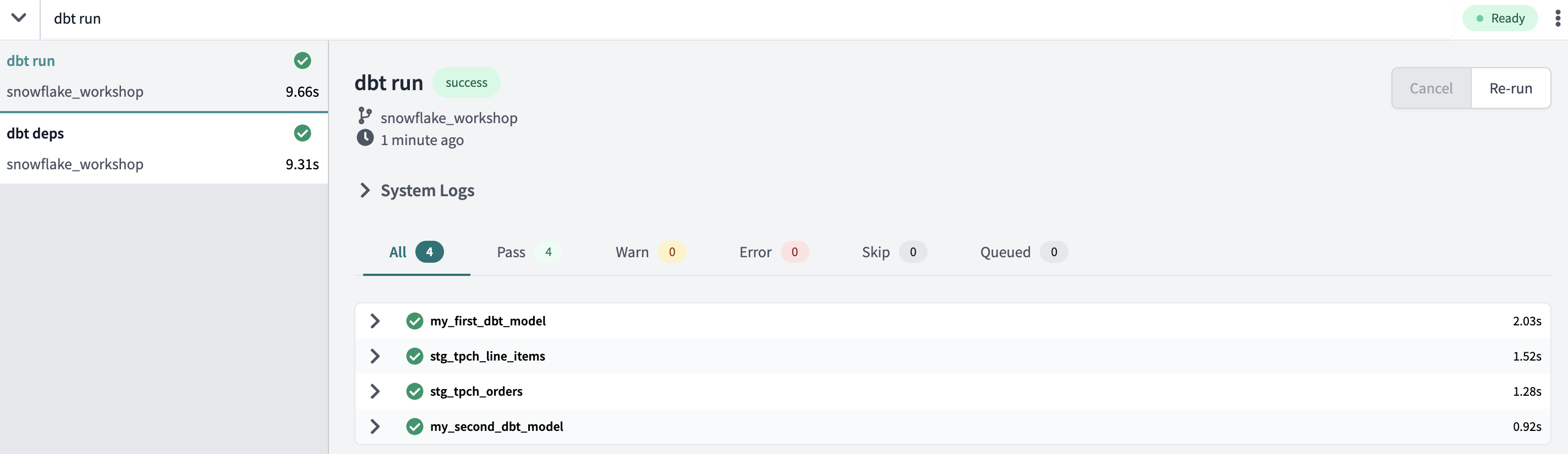 Staging Models Results